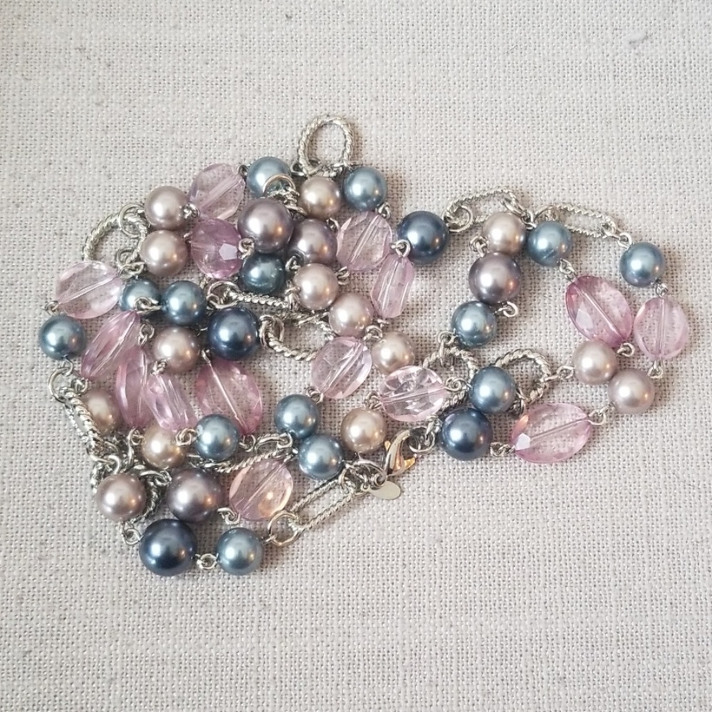 Premier Designs Pearl and Bead Long Necklace